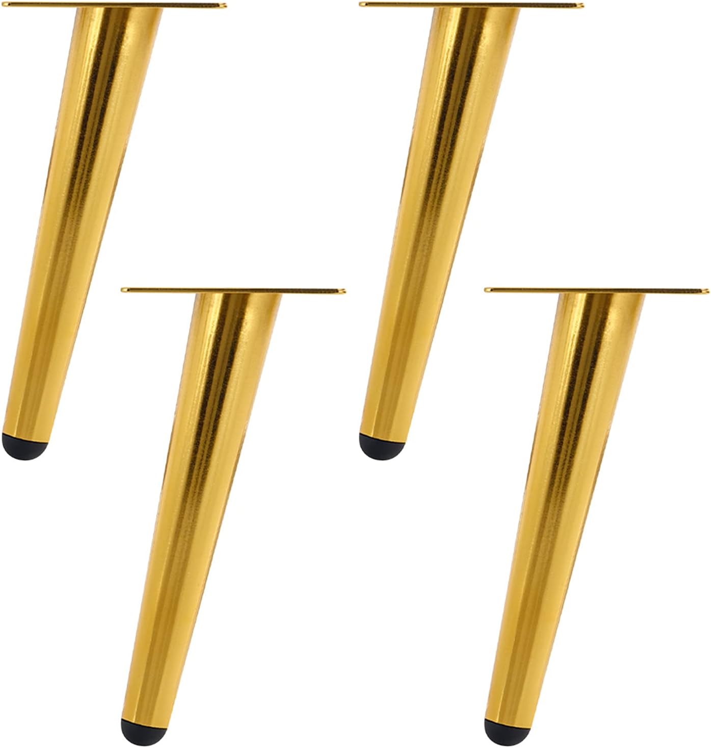 Furniture Legs Metal Furniture Legs,4 Pcs DIY Table Legs,Cabinet Legs,Coffee Table Legs,Sofa Legs,Desk Legs,Replacement Inclined Furniture Feet,Black/Gold,with Screws,Gold-20cm/7.87