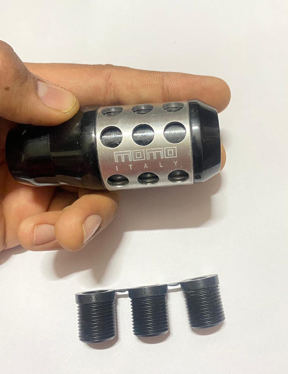 AUTO MT STYLE 44 Aluminium Sparco MOMO Gear shift knob Sporty Handle Sparco MOMO Gear Shift Knob for Universal Car Heavy quality (STYLE44 MOMO GEAR KNOB BLACK)