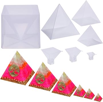 Super Pyramid Silicone Mould Resin Craft Jewelry Crystal Mold Large Pyramid Resin Casting Silicone Jewelry Molds for Paperweight for Home Decoration Office Desk 6