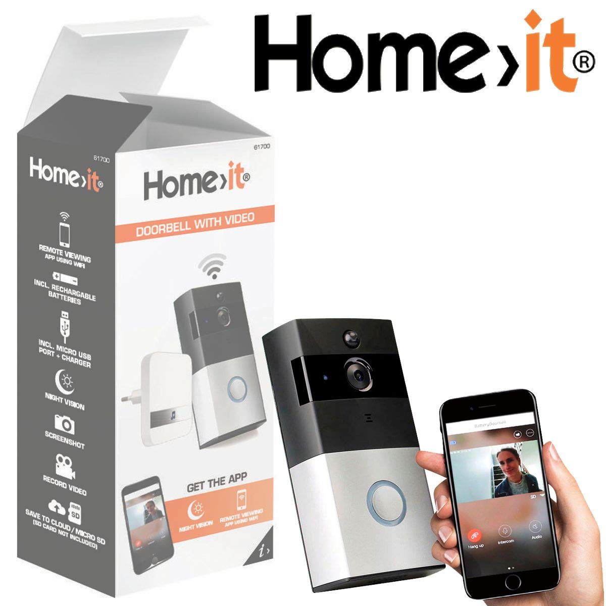 MILLARCO Timbre de Video, IP33 Resistente al Agua para Exteriores Video Door Bell 720P HD WiFi cámara de vigilancia con batería, vídeo en Tiempo Real, conversación bidireccional y aplicación de