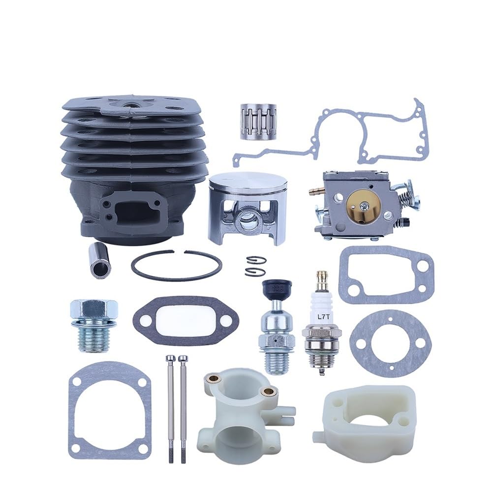 Kit de révision carburateur à Piston Cylindre Grand alésage 52mm, for Husqvar 266XP 266 266SE XP SE 61 pièces, entretoise d'admission tronçonneuse