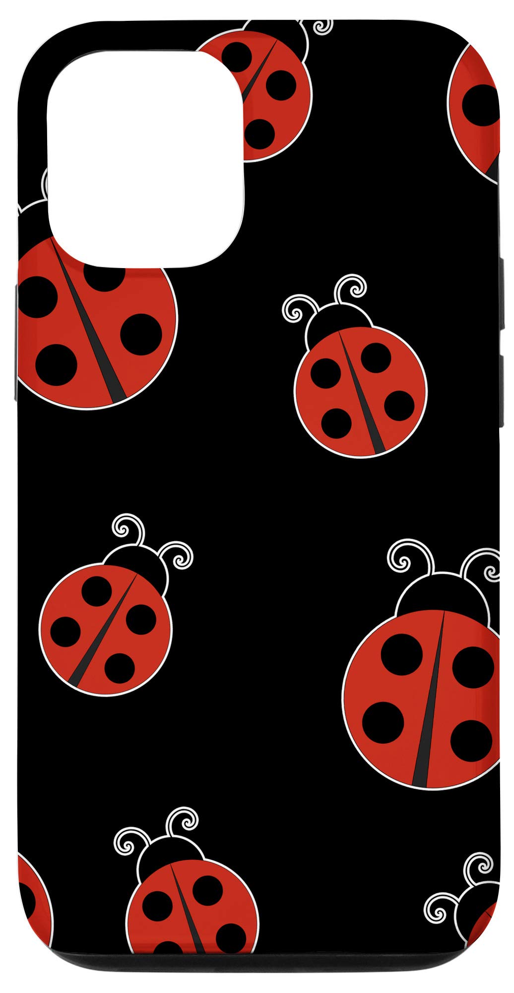 iPhone 12/12 Pro Cute Ladybug Garden Botanical Red Lady Bug Black Polka Dots Case