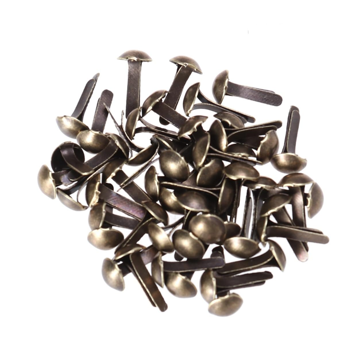 Homoyoyo 100pcs Electroplated Nails Metal Paper Fasteners Brads 4.5x8mm for Crafts