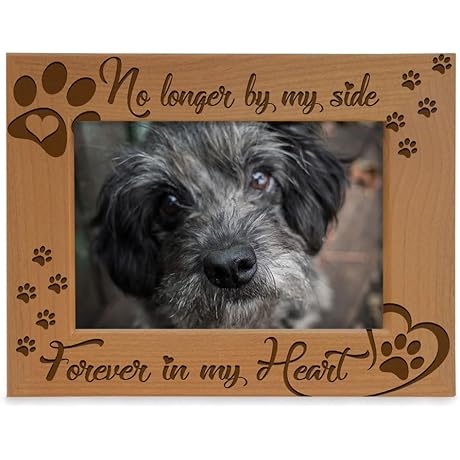 KATE POSH Pet Memorial Horizontal Wood Picture Frame for Cherished Dogs or Cats (4x6)