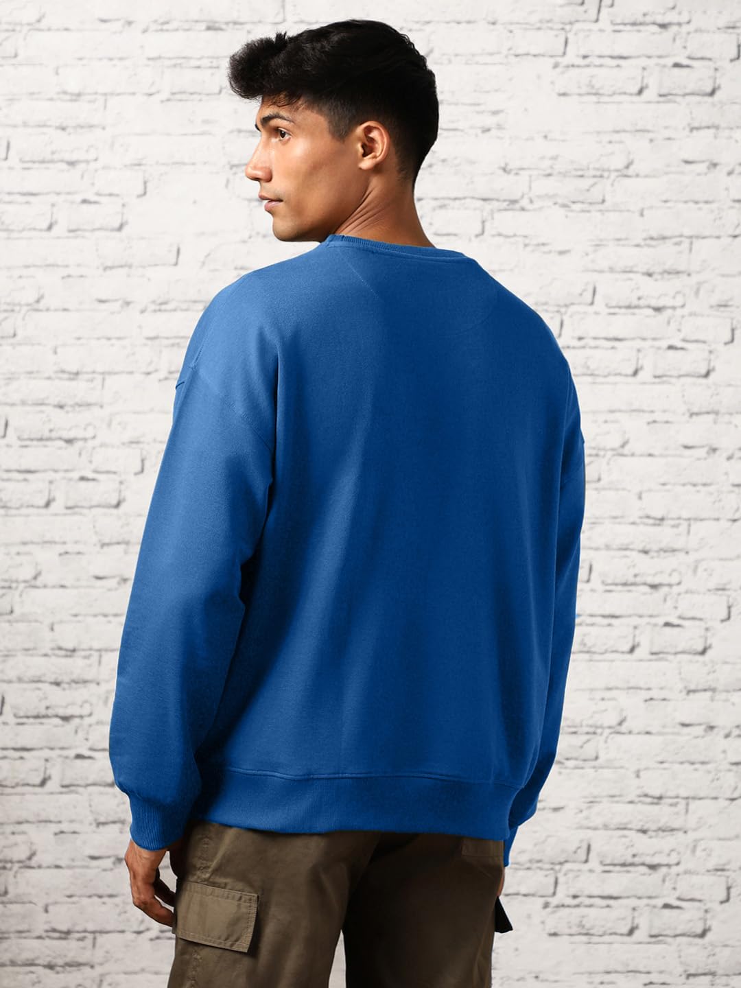 NOBERO Modne męskie bluzy oversize | 280 g/m² bogata bawełna polar jednolity kolor oversize bluza męska pełna bluza | stylowa codzienna bluza zimowa dla mężczyzn