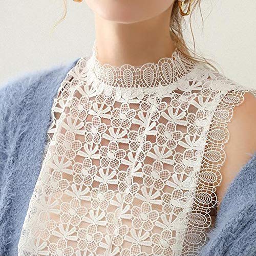 kowaku Mulher Sem Mangas com Gola de Renda Decotada Regata Justa para Verão