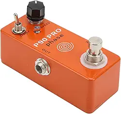 Pedal Phaser para Guitarra Elétrica Com True Bypass, Botão de Ajuste de Velocidade de Metal, Efeito de Fase para Som Profundo e Rico, Laranja