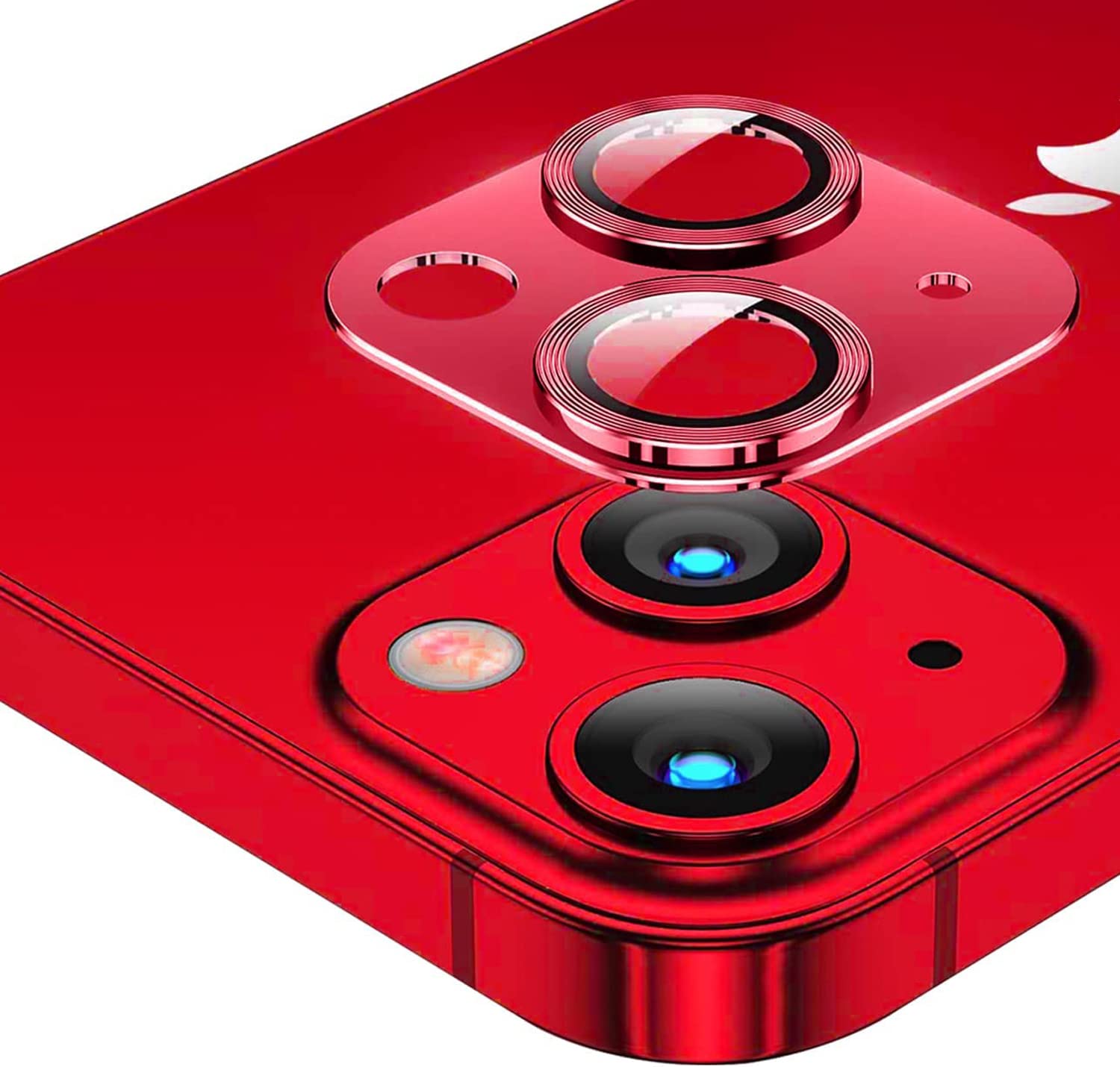 Protector de Pantalla Cámara Compatible con iPhone 13 /iPhone 13 Mini, Camera Lens Cover de Aluminio, Cristal Templado Protector Camara para iPhone13/iPhone 13 Mini, Rojo