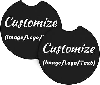 2 PCS Custom Car Cup Holder Coasters Add Your Photo Logo Text Personalized Car Coasters for Drinks Customized Car Coasters Cup Mats Suitable for Most Car Interior