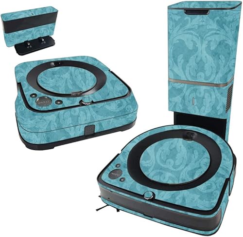 MIGHTY SKINS Skin compatible con iRobot Roomba s9+ Vacuum & Braava Jet m6 Bundle – Baby Blue Jacquard | y cubierta de vinilo única | Fácil de