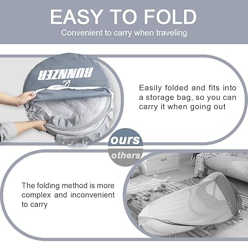 Miniatura 7 de Red para cuna para mantener al bebé dentro, toldo desplegable para cuna para evitar que el bebé se trepe (55.2 pulgadas de largo x 27.6 pulgadas de