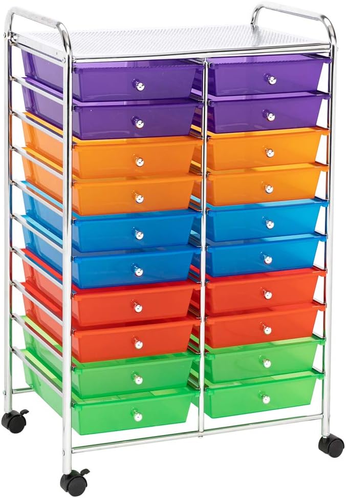 Funion MultiColor 20Drawer Organizer Cart MainwaySpace