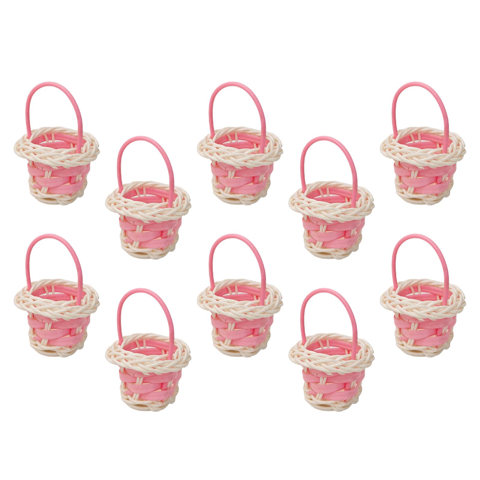 Zxfdsfdbnm Of 10 Miniature Handwoven Baskets for Home Decors and Storage Portable Sturdy Decorative Containers Home Decors Miniature Basket