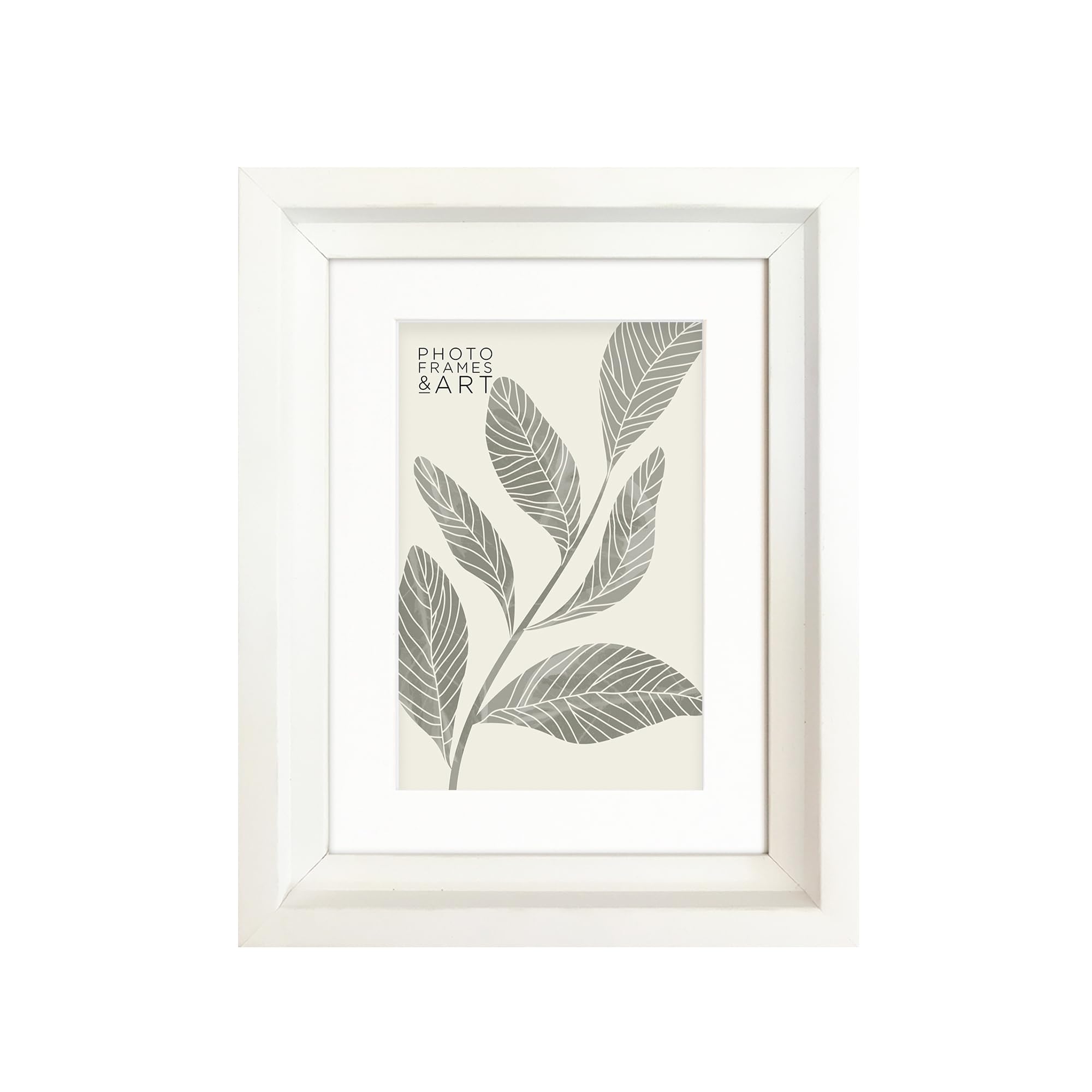 Pf+A White Real Glass Small 8X6 Hoxton Picture Frame - 8X6 For 6X4 Inch Photo Frame With Mount