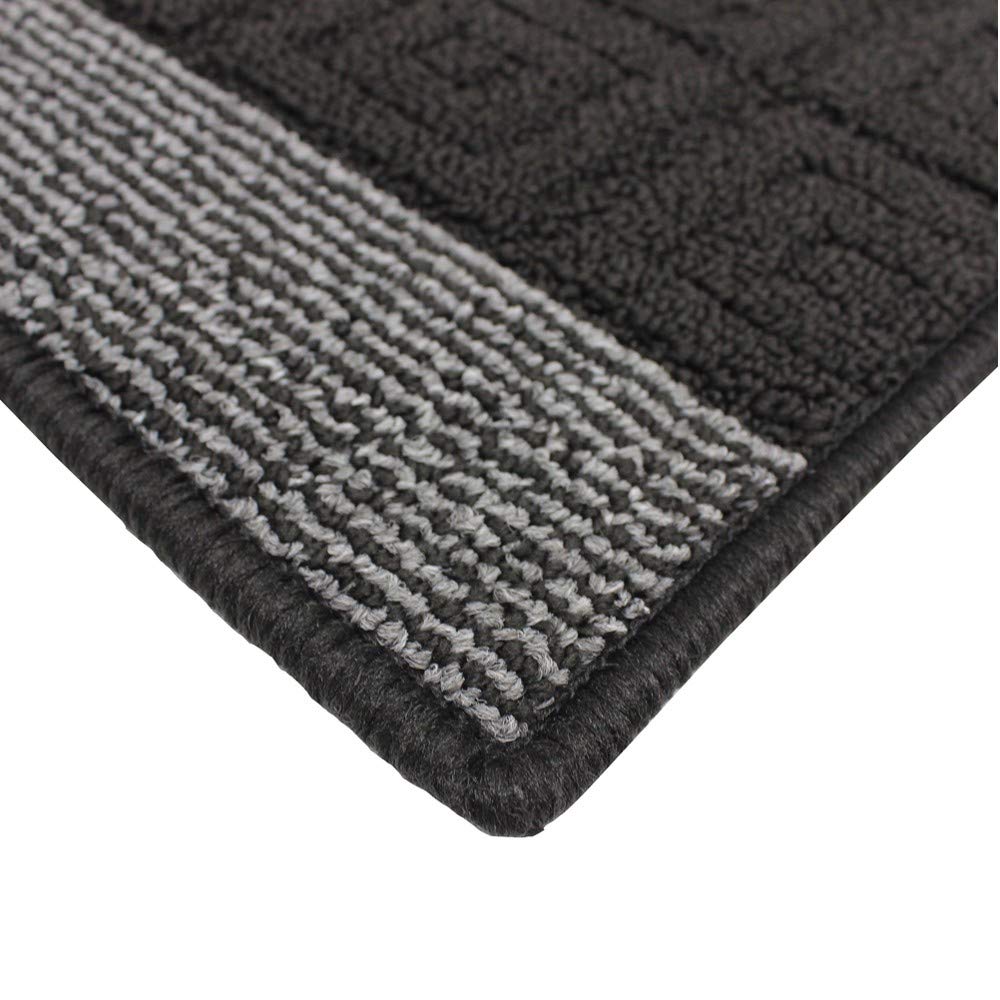JVL Palmero Machine Washable Latex Backed Carpet Door Mat, Black/Grey, 40 x 70 cm (Rectangular) - Image 3
