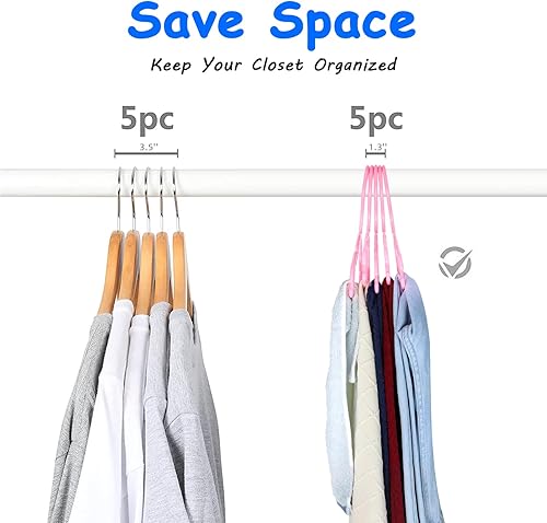 Miniatura 3 de GoodtoU Perchas de plástico para niños para ropa infantil (rosa, paquete de 60)