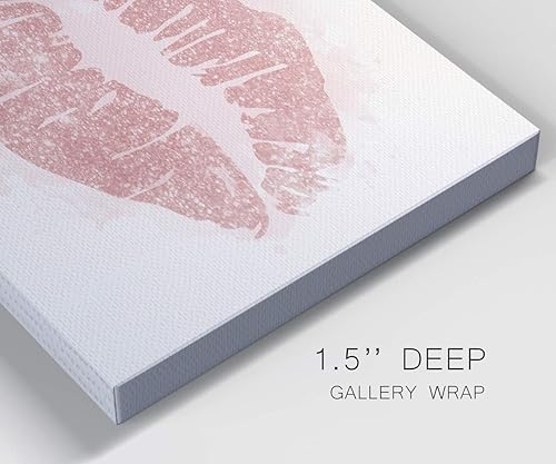 Miniatura 6 de Renditions Gallery Lienzo decorativo para pared, pinturas e impresiones modernas, decoración romántica de labios rosados, glamuroso, abstracto, para