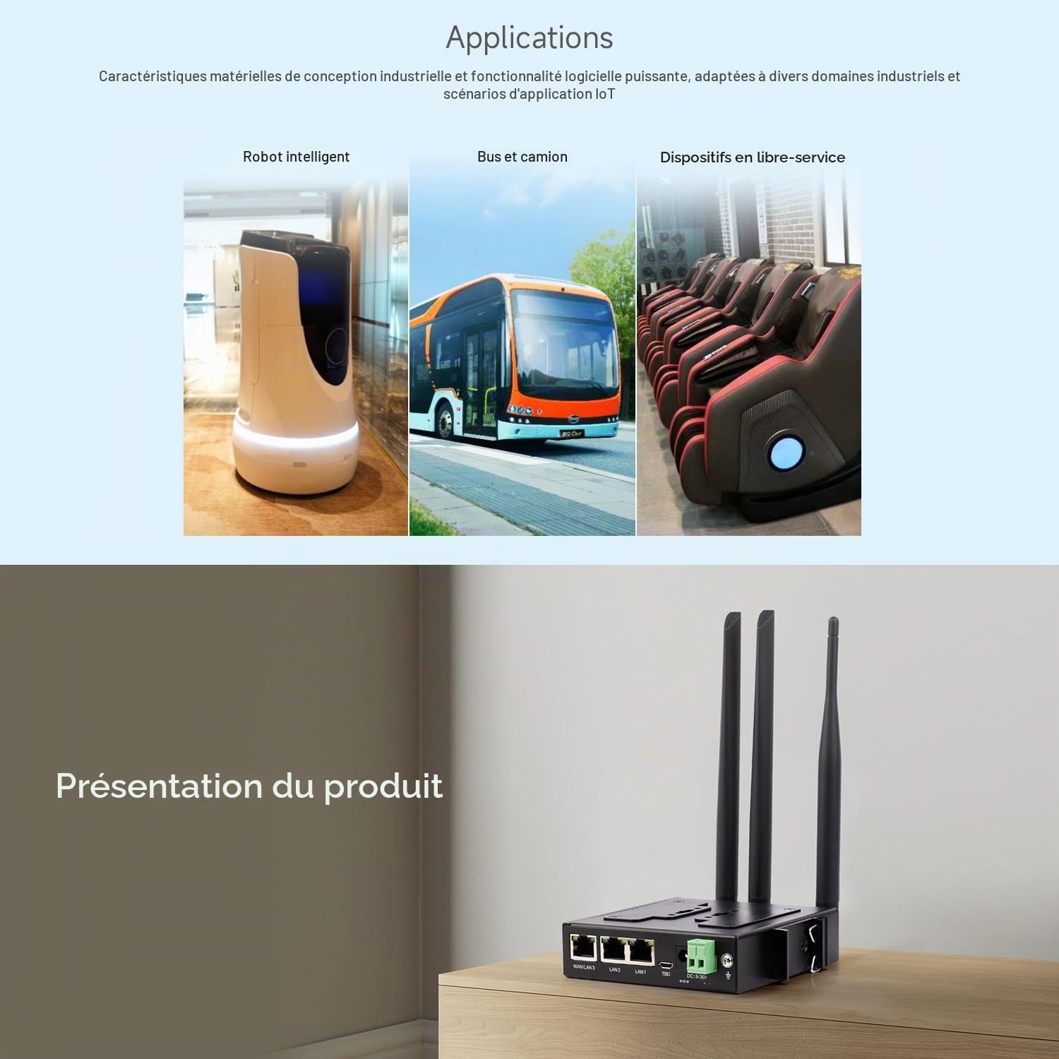 Waveshare Industrial 4G LTE Router, Support Multiple VPN Protocols, 3-Ch Ethernet Ports, WiFi High-Speed Internet Access, Dual Qualcomm Chips, Supports Multiple Mode & Frequency Bands, for Europe