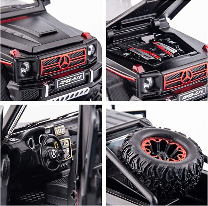 Image of Invite Enterprise 1:22 Scale Die-Cast Metal G63 6X6 with Drive Metal Car Pull Back with 6 Open Doors Cover Tail with Front and Rear Light & Music Great Gift for Boys and Girls【Colors as Per Stock】