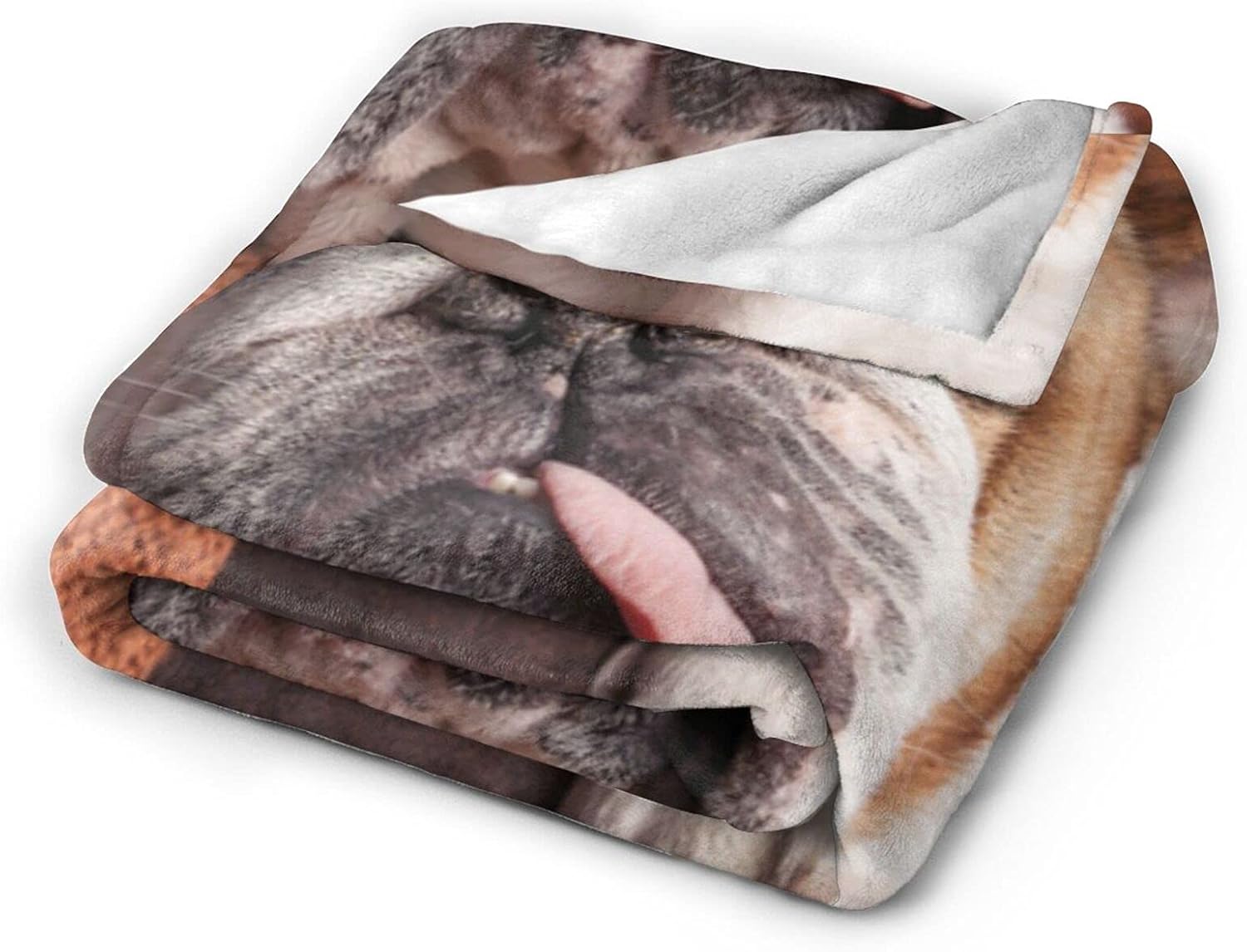 English Bulldog Dog Brown Couch Blanket for Kids Adults Women,Soft Fleece Throw Blanket Cozy Bed Blankets King Size for Couch Bed Travel Camping 50"X40"
