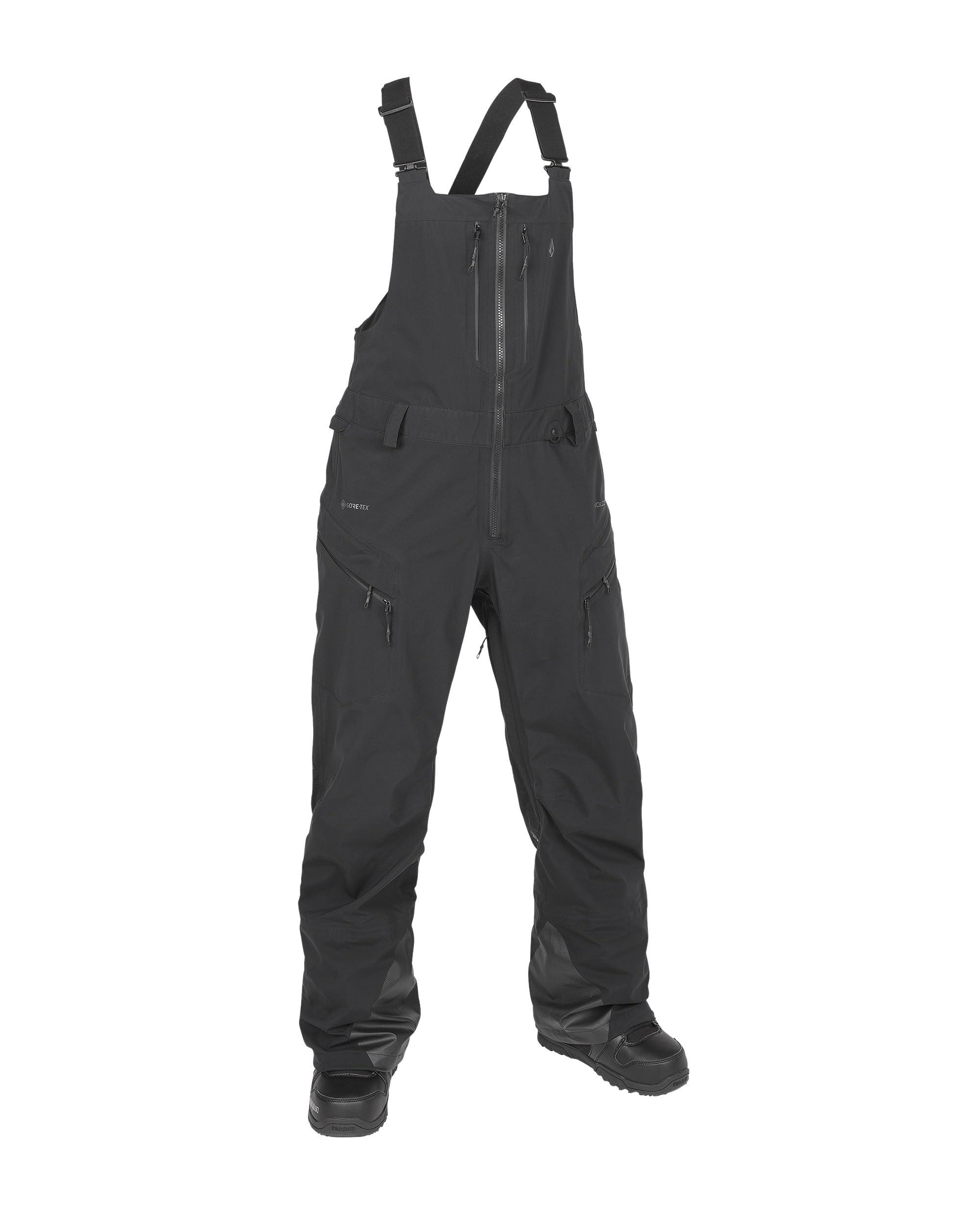 Volcom Women's VS 3L Stretch Gore-Tex Relaxed Fit Snowboard Bib Overall Black