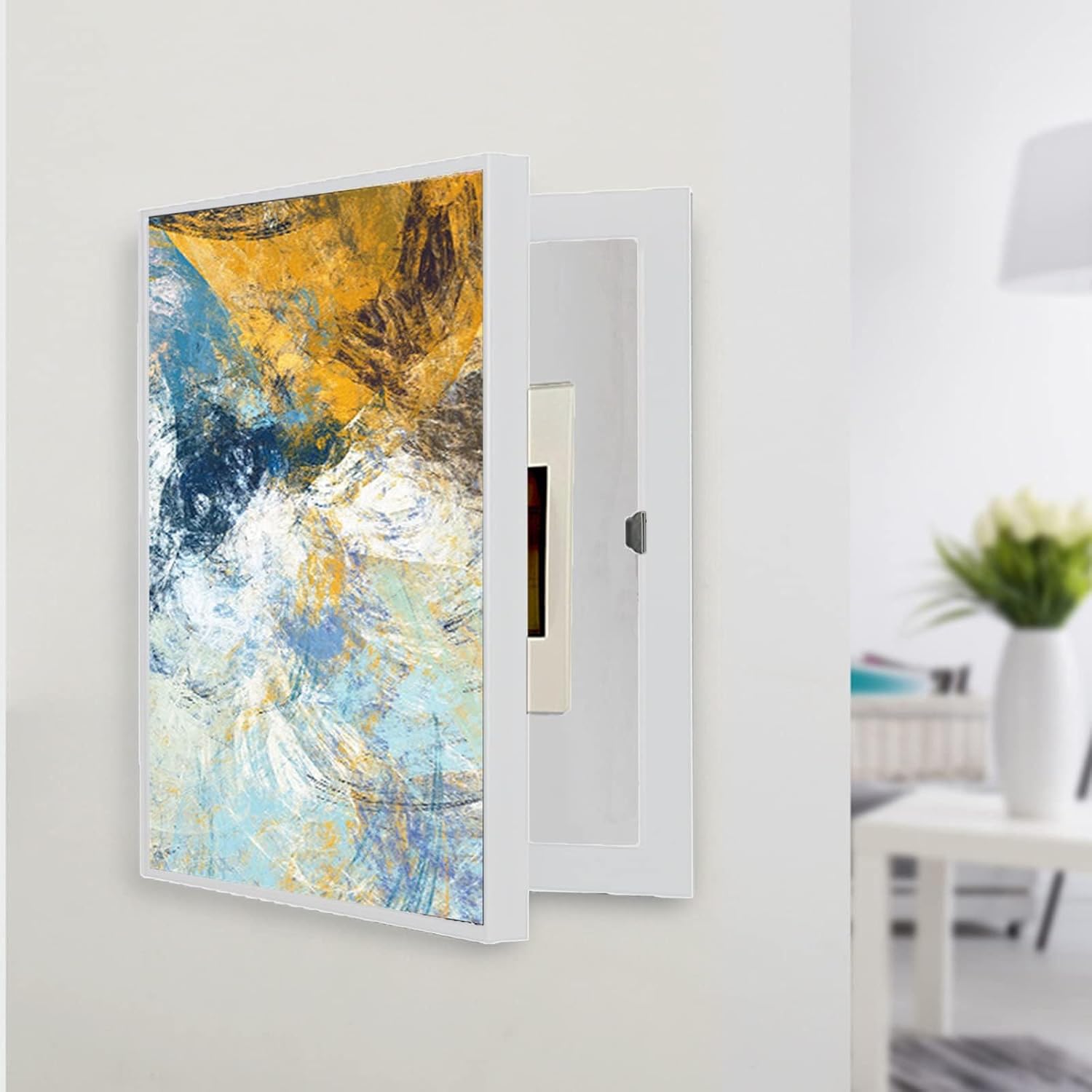 Cuadro Electrico Tapa contadores Caja Decorativos Modernos Caja Medidor Eléctrico Creativa Cubierta Contadores Decoración Ocultar Pinturas,01,50x60 cm