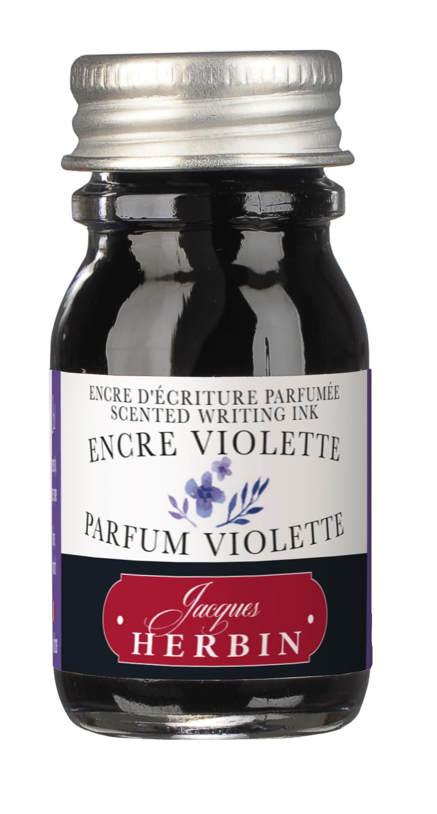 Jacques Herbin 13777ST - Flacon d'encre parfumée ''Les subtiles'' for fountain pens and rollerball pens 10 ml Violette ink and Violette perfume Made in France