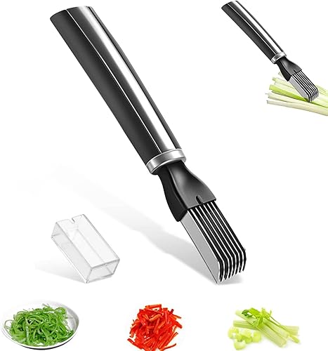 Trituradora de cebolla verde, cortador de cebolleta de acero inoxidable, cortador de cuchillo de seda, cortador de verduras, cortador de juliana,