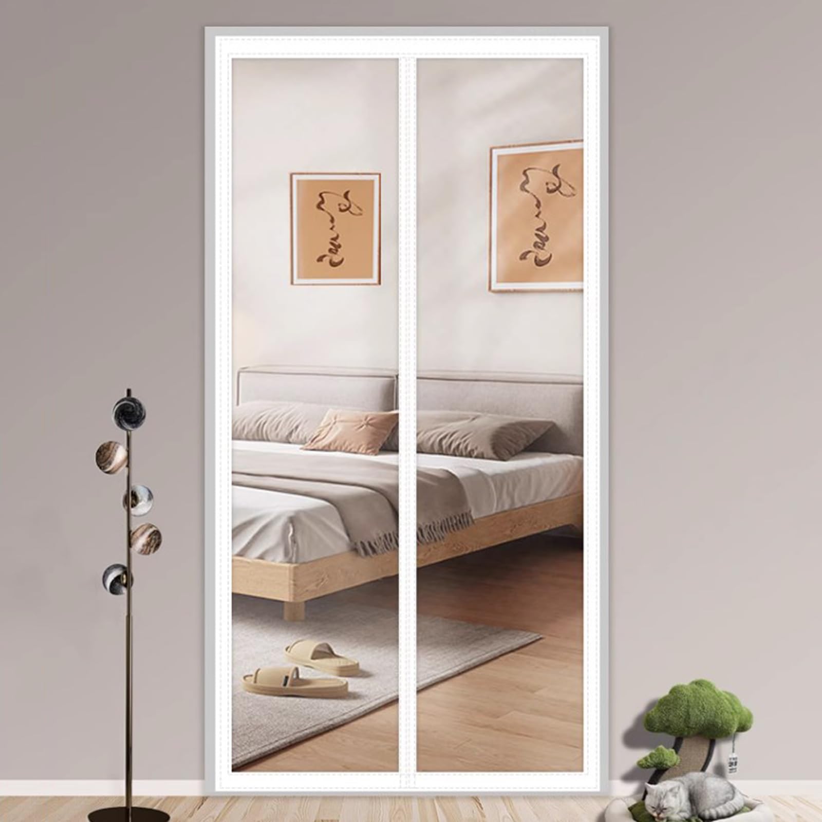 X1ngfu Light Magnetic Door Curtain,Transparent Eva Magnetic Thermal Door Curtain Door Cover,Keeping Out Draft Cold Air Screen Door,Automatic Closing,For Room/Kitchen,Width X Height (95Cm X 205Cm(37In X 81In))