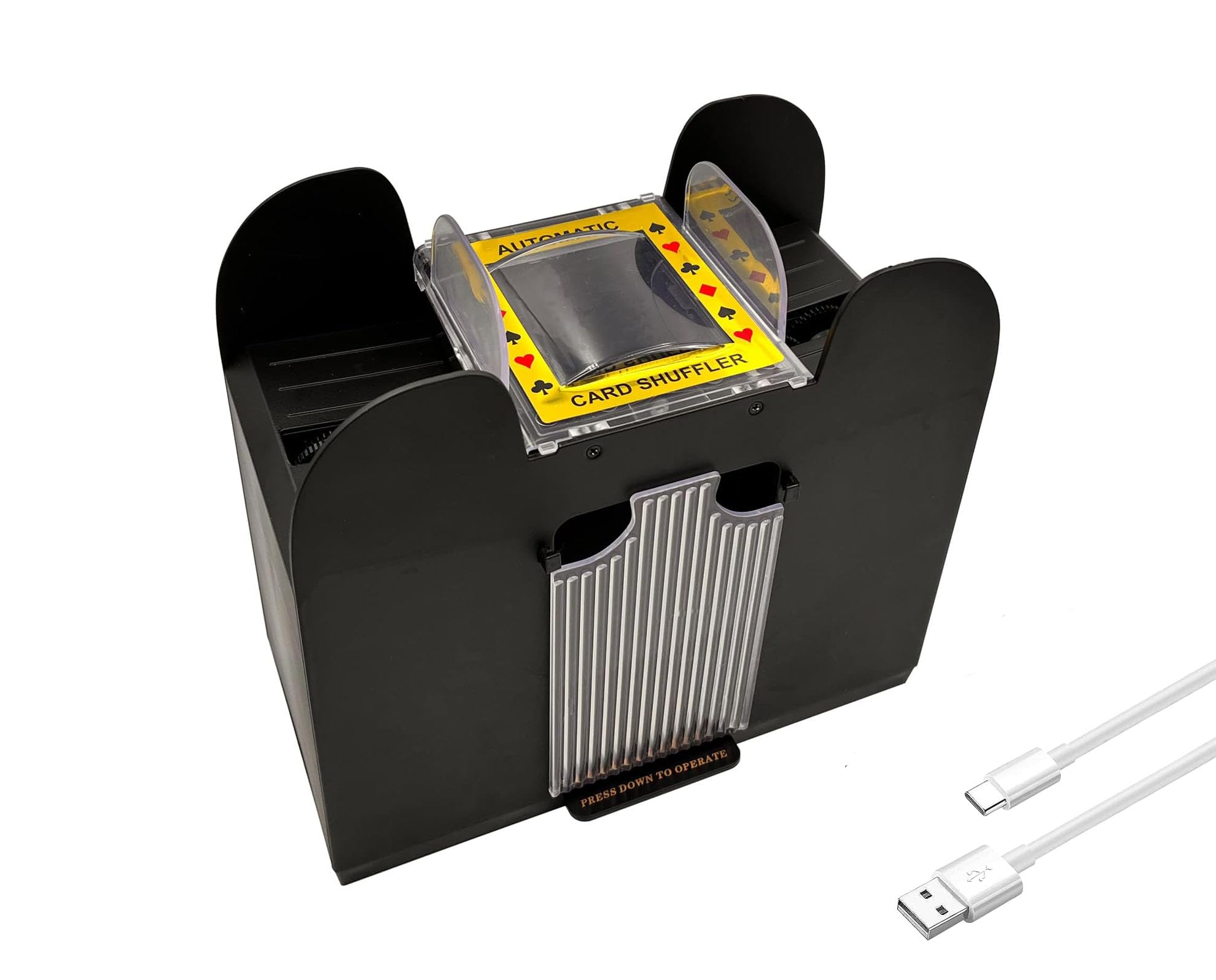 Triplgoat 6 Decks Automatic Card Shuffler Electric Heavy Duty-USB-C/Battery Powered, Fast & Quiet Shuffler for Poker, Casino Games (Supports All Standard Cards)