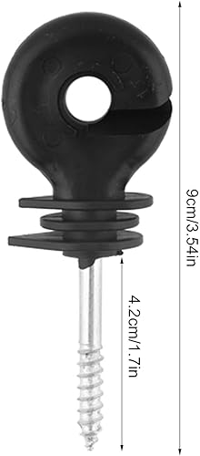 Miniatura 2 de 50 unidades/juego de aisladores eléctricos de cerca, aisladores de anillo de rosca negro, accesorios de sistema de rejilla de cercas eléctricas para