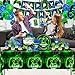 Video Game Birthday Party Decoration - Neon Game Party Tableware Include Plate Napkin Banner Tablecloth Game Level Up Theme Decorations for Boy Gamer Birthday Decor Serves 24