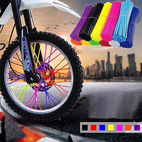 72Pcs Universal 8\"-21\" Rims Bicycle Dirt Bike Wheel Rim Spoke Skins Wraps Set Green