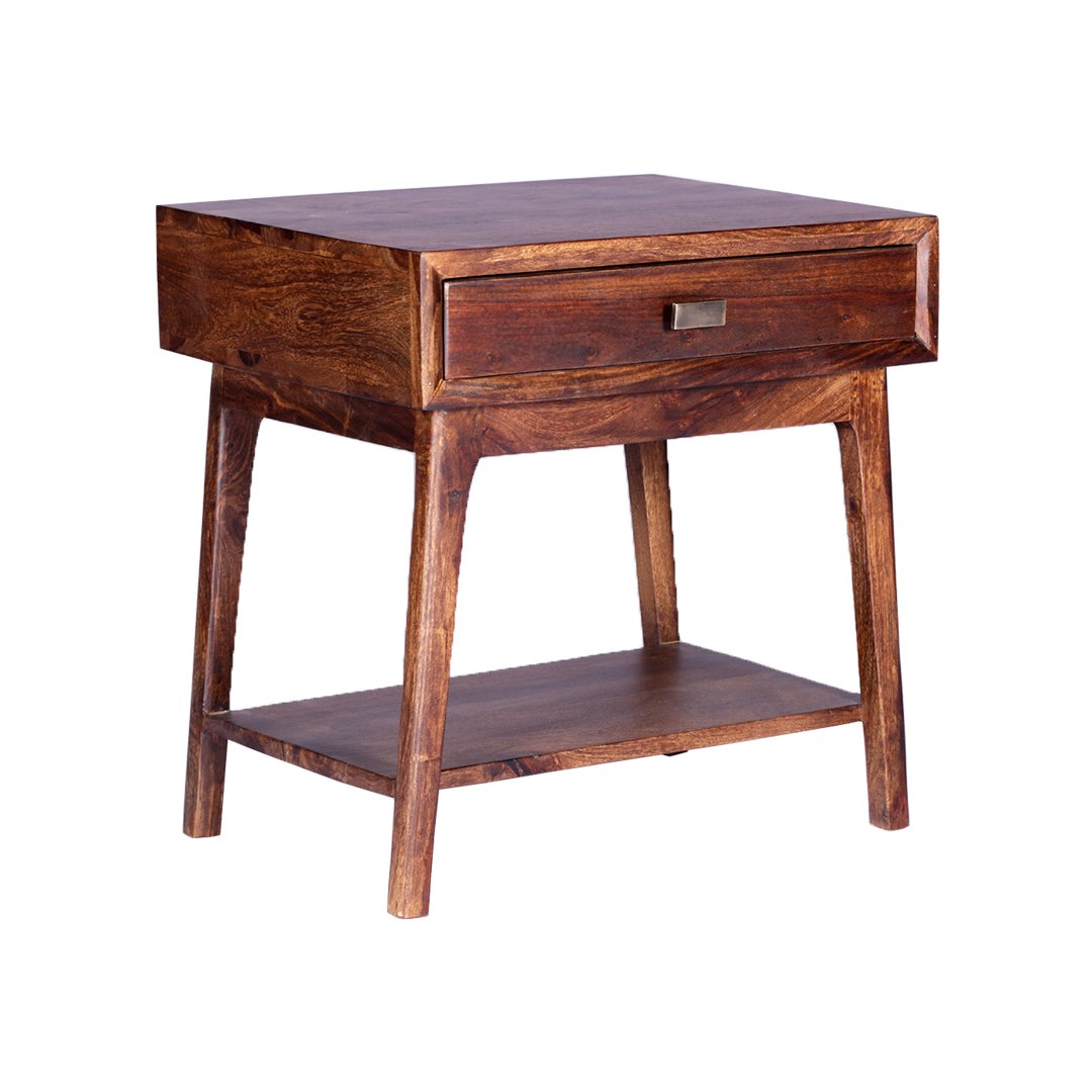 Gocosy Shack Bedside Table (Provincial Teak, Sheesham Wood)