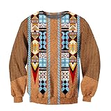 kewing felpa da uomo indians wolf 3d print t-shirt a maniche lunghe hip hop graphic print jumper pullover sweater tops