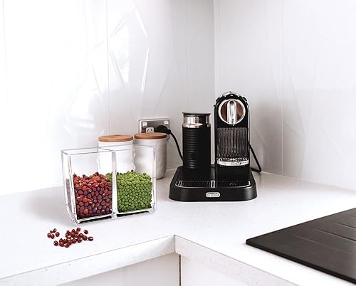 Miniatura 4 de 2pcs sostenedor del cepillo del maquillaje, organizador claro acrílico para los cosméticos, sostenedor de la taza del lápiz de la pluma para el