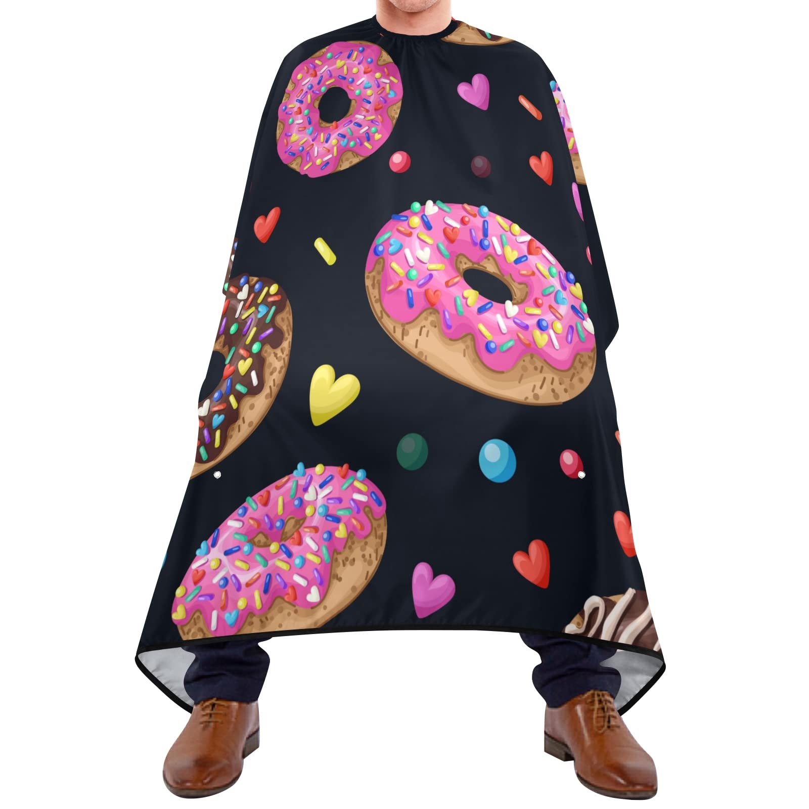 501 Capa De Peluquería 140x168cm, Corazón De Donas Delantal De Peluquero Personalizada Capa Peluquerías, Para Mujeres, Hogar