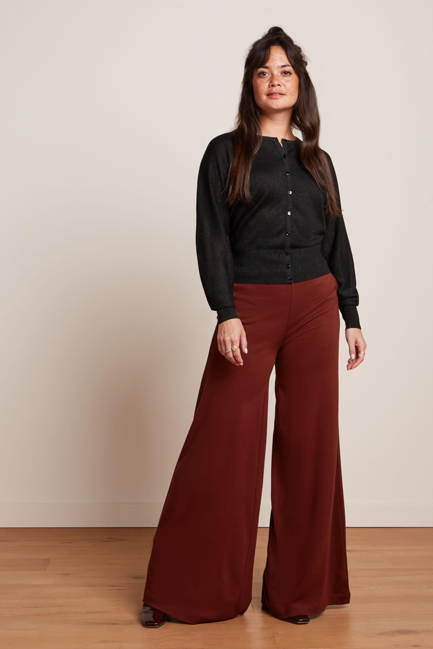 King Louie Border Palazzo - Pantalón para mujer Milano Crepe