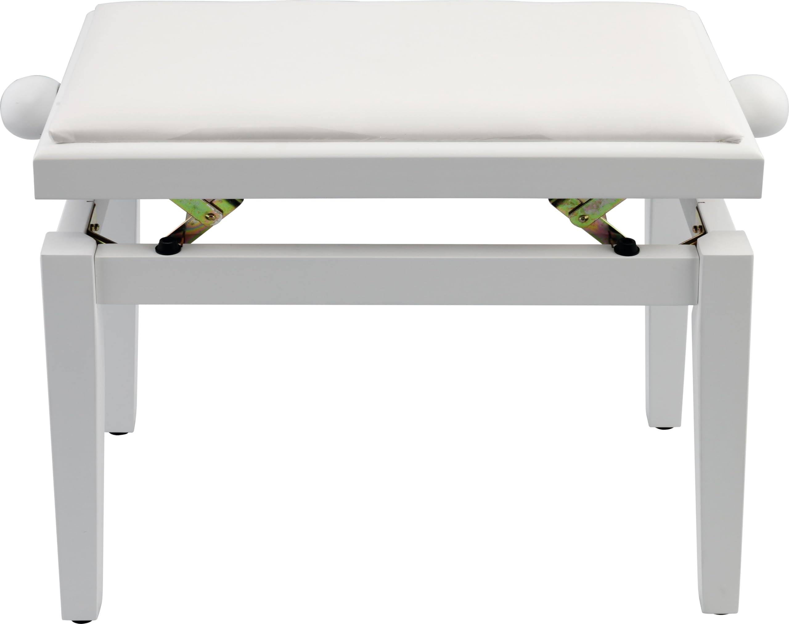 QUIK LOK - PB/100 WH S PANCA IN LEGNO PER PIANOFORTE, Con Seduta in Sky Nero, Rivestimento Durevole, Altezza Regolabile da 48 a 57 cm, Versione in Finitura Bianco Satinato