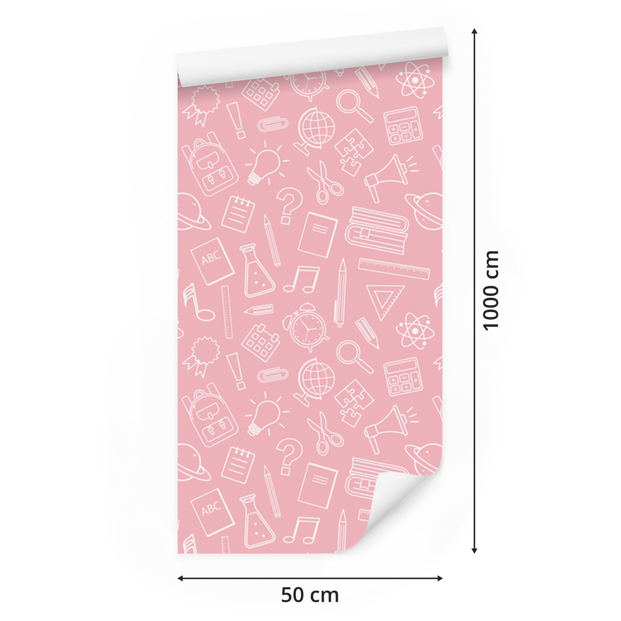 Vliestapete Schulbedarf – Koralle, weiche Formen 50 x 1000 cm