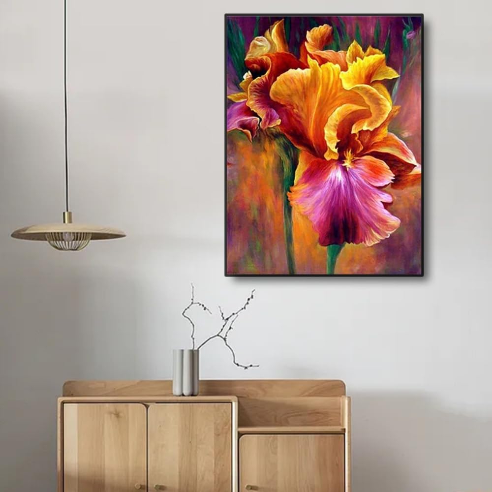 (14CT) 60x80CM printed cross stitch kits flower oil painting stamped cross stitch iris Cross Stitch Kits Crafts Stamped Cross-Stitch Supplies Needlework