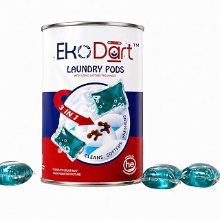 EkoDart 3-in-1 Laundry Detergent Pods, 20 Washes, Front & Top Load