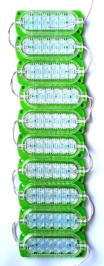 dc 24 volt 3 watt (12 led) waterproof led module light lamp bulb multipurpose use for decoration room, home, bike, car,auto rickshaw, battery rickshaw,garden, indoor and outdoor use (2, green)