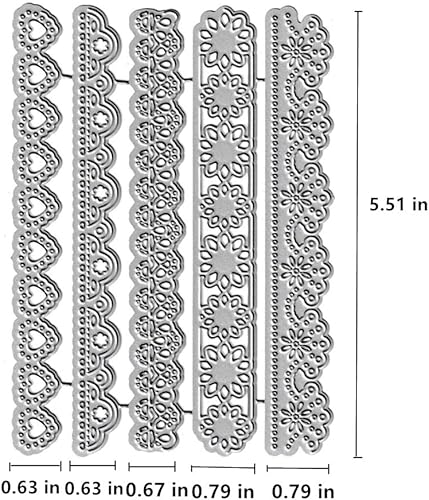 Miniatura 9 de 5 troqueles de corte de borde de encaje, troqueles de encaje de corazón de flores de amor, plantillas de metal en relieve para tarjetas de álbumes