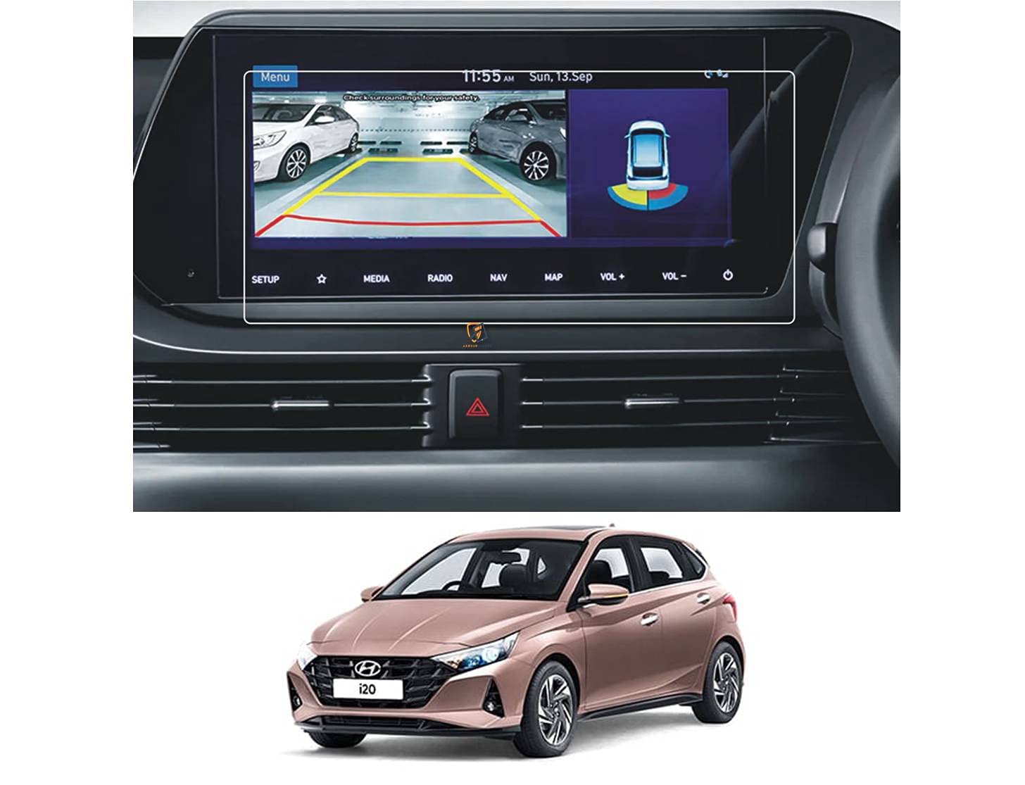 armour guards 9H Unbreakable GLOSSY FINISH Screen Protector Compatible With HYUNDAI i20 Asta Opt DT CAR Touch Screen Infotainment System (10.25 Inch)-picture-32
