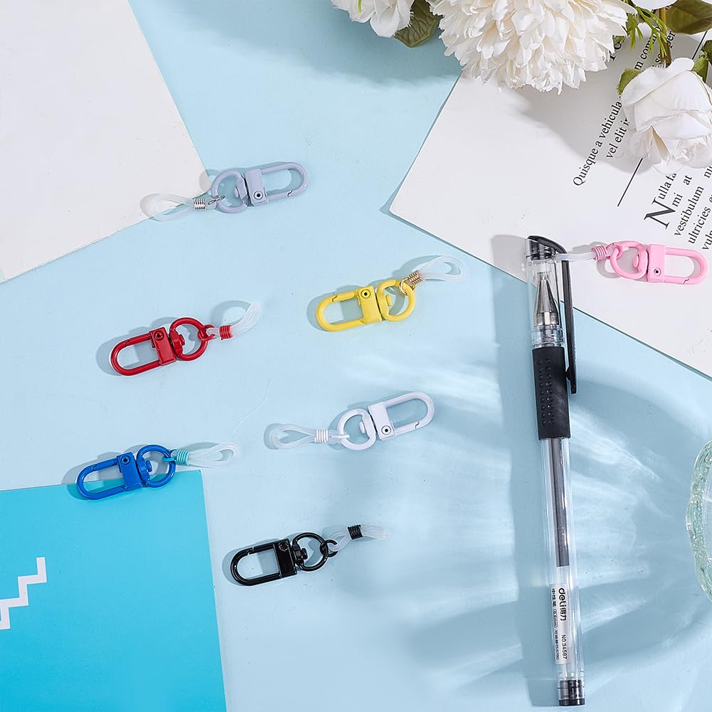 DELORIGIN 24Pcs Pen Holder Clips Lanyard Pen Holder Badge Adjustable Silicone Pen Clip With Snap Hook Pocket Hanging Holder Reel Clips for Nurse Teachers Fountain Pen Lipstick Prevent Loss Carry - Image 4