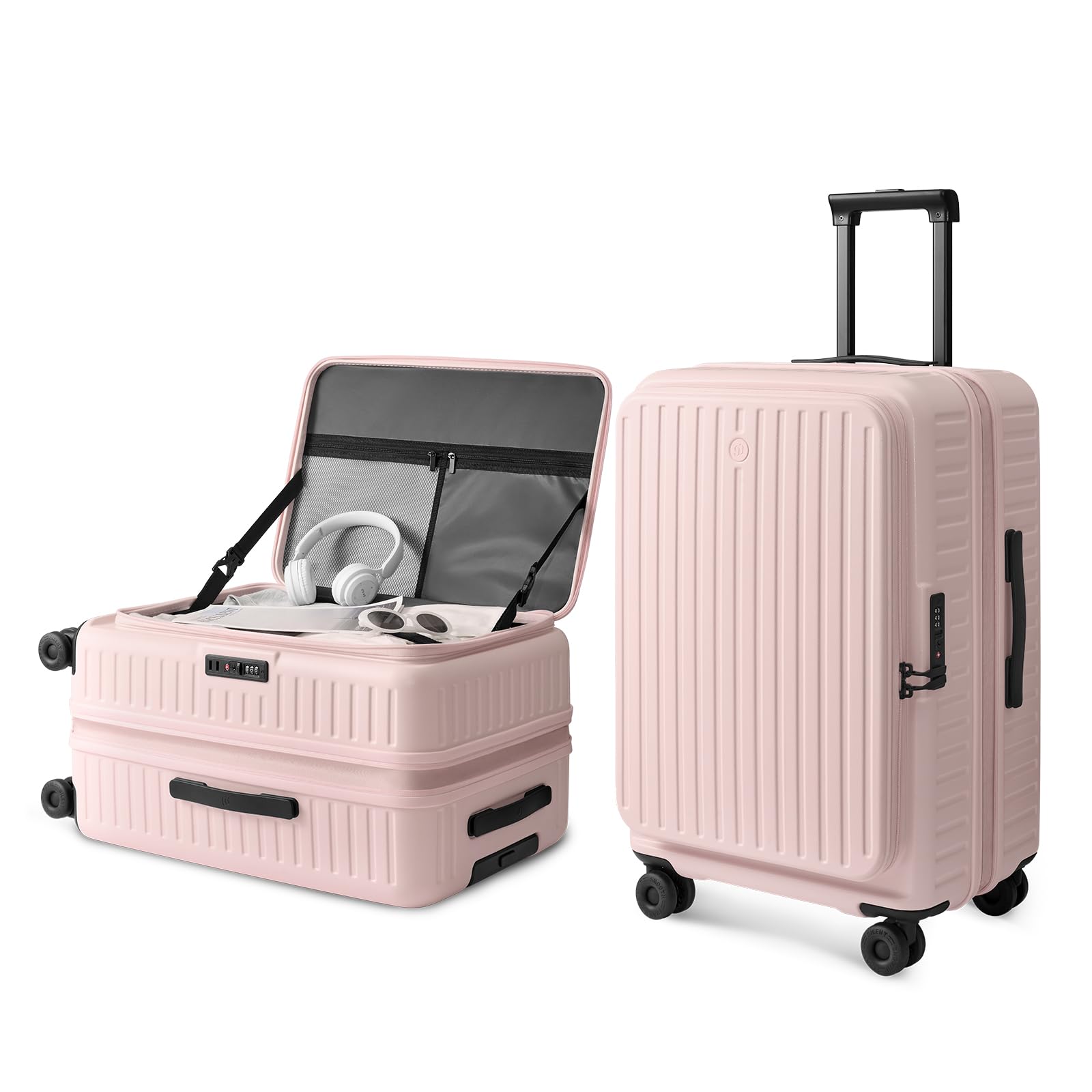 NINETYGO Top Opening Checked Luggage, Lightweight Medium Suitcase, ALPS