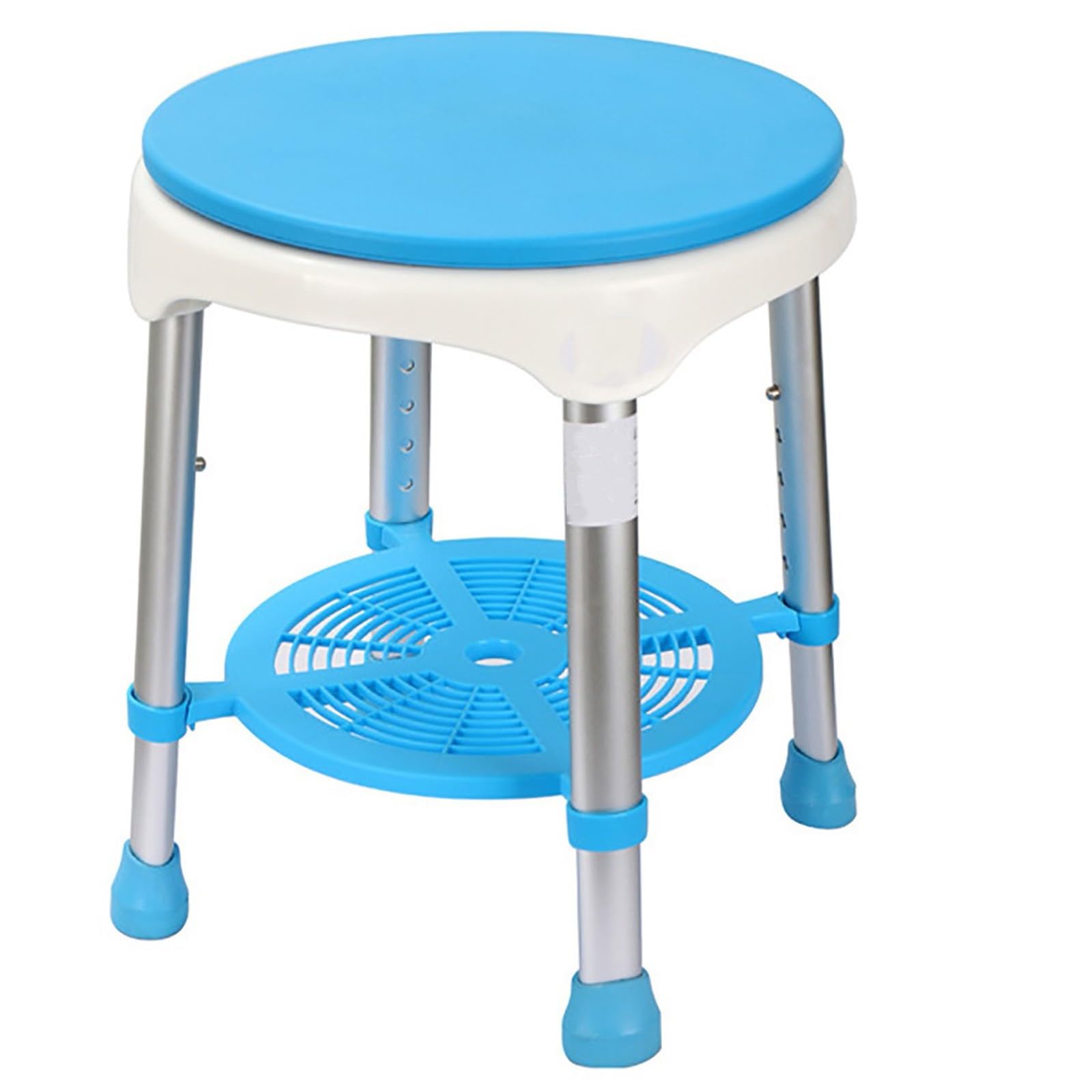Taburete De Ducha Antideslizante Giratorio 360°, Taburete De Ducha Con Regulable Altura, Aluminio Taburete Para Ducha Moderno Para Personas Mayores Y Discapacitadas, Con Balda, Soporta 100 Kg