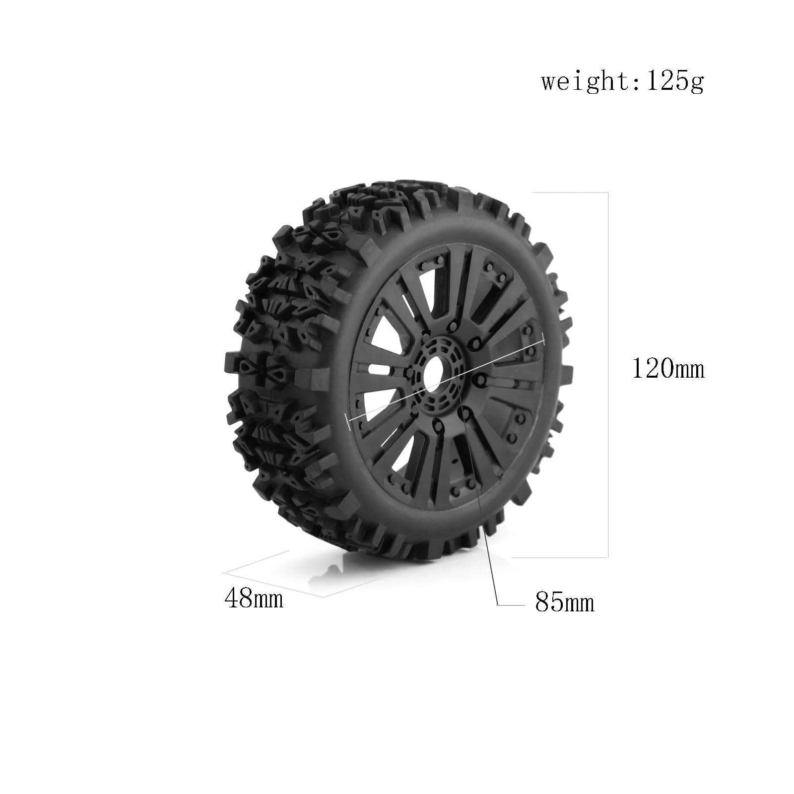 para HSP para Racing para Buggy 1/8 4 Uds Neumáticos Pasta Barra Corteza para Cubo Agarre Pasador Pequeño Tuerca 17mm Medio Suave Desgaste Largo Fortalecer RC Neumáticos Coche RC