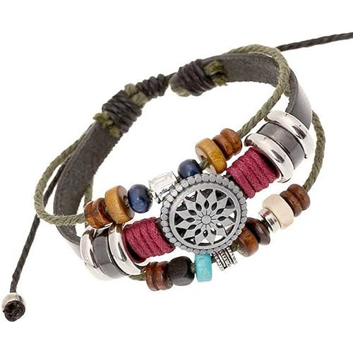 OYEFLY Vintage Bohemia Beaded Bracelet, Multilayer Hand Woven Wristbands, Hemp Cords Wrap Bracelet Jewelry for Men and Women